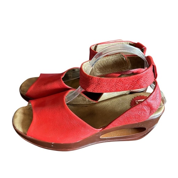 Fly London Red Leather Hert Sandals Women’s EU 41 / US 10.5 - Picture 6 of 15